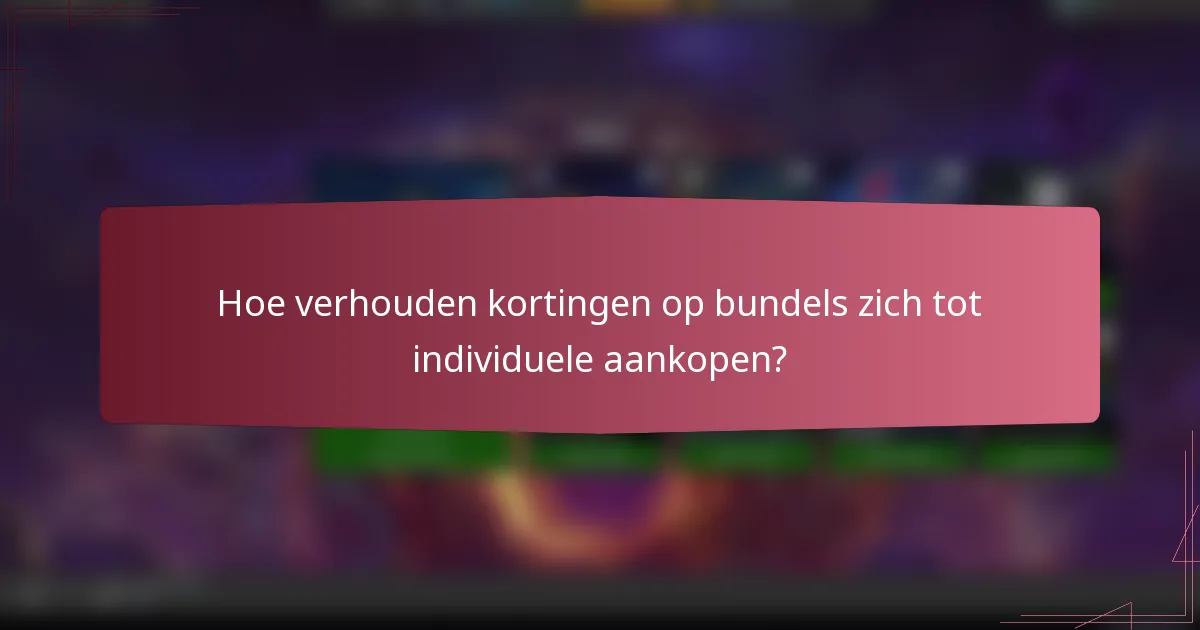 Hoe verhouden kortingen op bundels zich tot individuele aankopen?